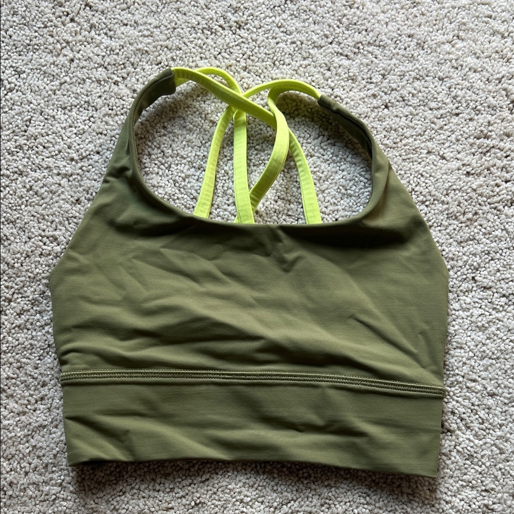 Lululemon energy longline olive electric lemon
